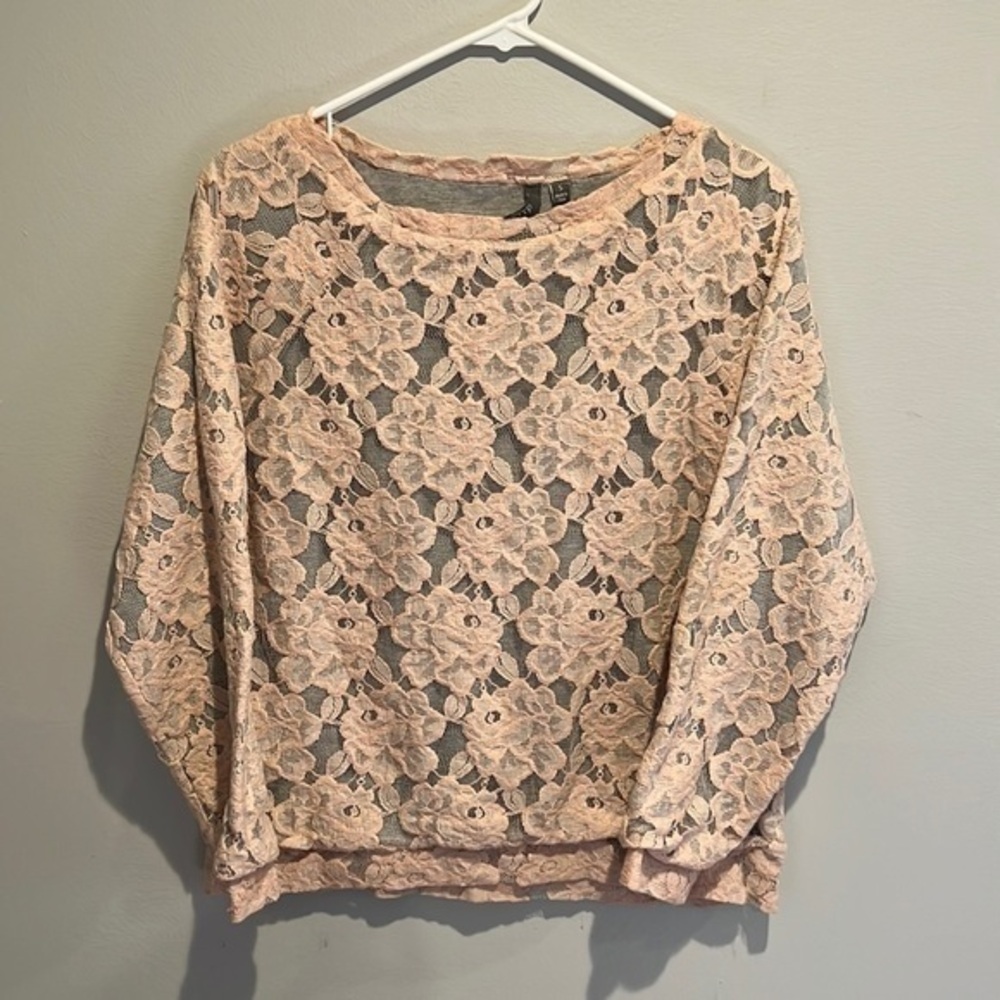 PINK lace casual top